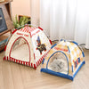 Foldable Semi-Enclosed Pet Tent Bed for Cats and Small Dogs