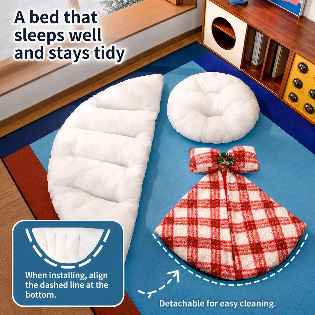 Semi-Enclosed Pet Tent Bed for Cats and Small Dogs