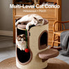 Sisal Barrel Cat Tower with Hideaways and Scratching Areas