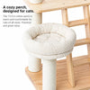 Rubberwood Cat Tree with Hideaway and Climbing Platforms