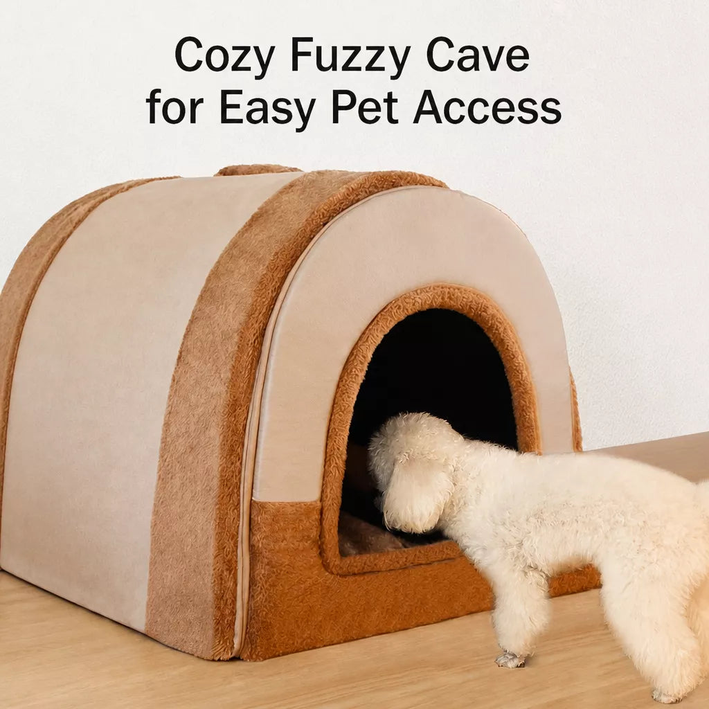 Enclosed Washable Pet House Bed for Dogs and Cats
