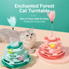 Cat Spinning Wheel Toy with Feather Wand and Colorful Balls