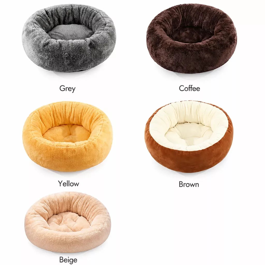 All-Season Plush Pet Bed for Cats and Small Dogs