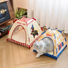 Foldable Semi-Enclosed Pet Tent Bed for Cats and Small Dogs