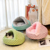 Cozy Semi-Enclosed Pet Bed for Cats and Small Dogs