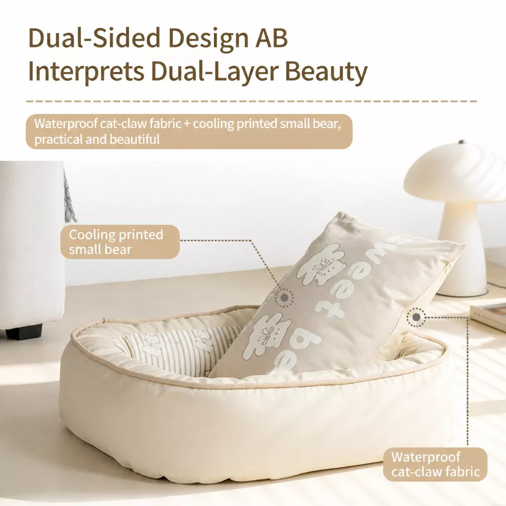 Reversible Washable Nylon Pet Bed for Dogs and Cats