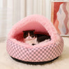 Cozy Semi-Enclosed Pet Bed for Cats and Small Dogs