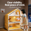 Multi-Level Roofed Cat Enclosure with Dedicated Litter Area