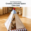 Semi-Enclosed Cotton-Linen Pet Tent Bed for Cats and Small Dogs
