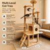 Large Wooden Cat Tree with Space Capsule & Scratching Post