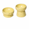 Cheese-Shaped Raised Ceramic Double Bowl Set for Cats and Dogs
