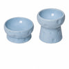 Cheese-Shaped Raised Ceramic Double Bowl Set for Cats and Dogs