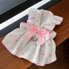 Cotton Bow Dress for Dogs and Cats