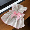 Cotton Bow Dress for Dogs and Cats