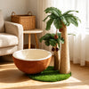 Vertical Coconut Tree Cat Scratcher with Integrated Cat Bed