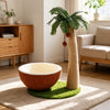 Vertical Coconut Tree Cat Scratcher with Integrated Cat Bed