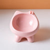 Ceramic Cat Bowl with Four-Leg Stand and Bow Tie