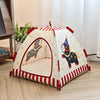 Foldable Semi-Enclosed Pet Tent Bed for Cats and Small Dogs