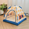 Foldable Semi-Enclosed Pet Tent Bed for Cats and Small Dogs