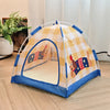 Foldable Semi-Enclosed Pet Tent Bed for Cats and Small Dogs