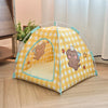 Foldable Semi-Enclosed Pet Tent Bed for Cats and Small Dogs
