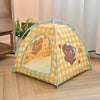 Foldable Semi-Enclosed Pet Tent Bed for Cats and Small Dogs