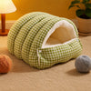 Semi-Enclosed Washable Pet Bed for Cats and Small Dogs