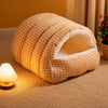 Semi-Enclosed Washable Pet Bed for Cats and Small Dogs