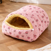 Semi-Enclosed Washable Pet Bed for Cats and Small Dogs