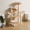 Solid Wood Cat Tree with Scratching Post and Hideaway