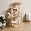 Solid Wood Cat Tree with Scratching Post and Hideaway