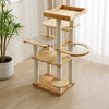 Solid Wood Cat Tree with Scratching Post and Hideaway