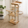 Solid Wood Cat Tree with Scratching Post and Hideaway