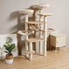 Solid Wood Cat Tree with Scratching Post and Hideaway