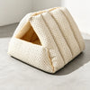 Semi-Enclosed Corduroy Pet Tent Bed for Cats & Dogs