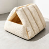 Semi-Enclosed Corduroy Pet Tent Bed for Cats & Dogs