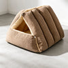 Semi-Enclosed Corduroy Pet Tent Bed for Cats & Dogs
