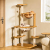 Compact Cat Tree with Enclosed Cat House and Climbing Platforms