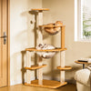 Compact Cat Tree with Enclosed Cat House and Climbing Platforms