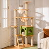 Compact Cat Tree with Enclosed Cat House and Climbing Platforms