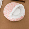 Covered Plush Pet Bed for Cats and Small Dogs