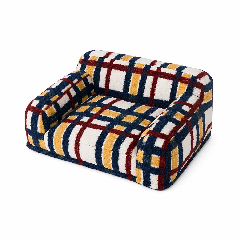 Vintage Plush Pet Sofa Bed for Dogs & Cats