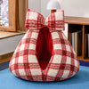 Semi-Enclosed Pet Tent Bed for Cats and Small Dogs