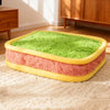 Color-Block Plush Pet Bed with Removable, Washable Design