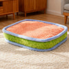 Color-Block Plush Pet Bed with Removable, Washable Design