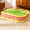 Color-Block Plush Pet Bed with Removable, Washable Design