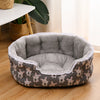 Semi-Enclosed Plush Pet Bed for Cats and Small Dogs