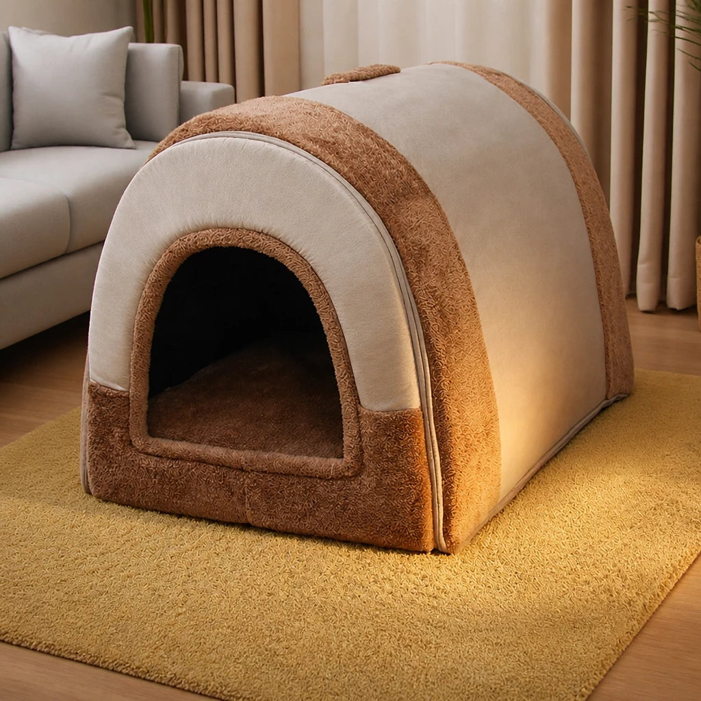 Enclosed Washable Pet House Bed for Dogs and Cats
