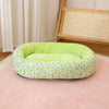 Floral Round Pet Bed for Cats and Small Dogs