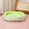 Floral Round Pet Bed for Cats and Small Dogs